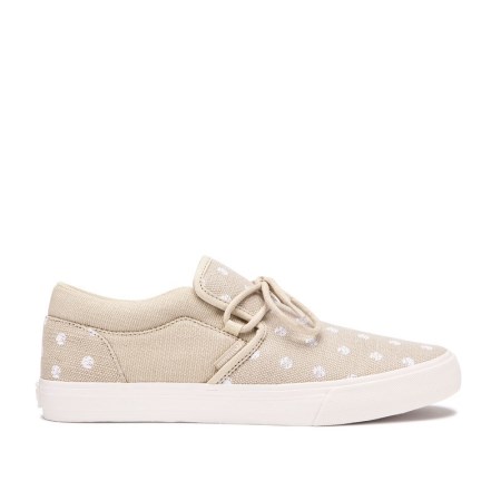 Supra Cuba Womens Low Tops Shoes Beige UK 91TJW